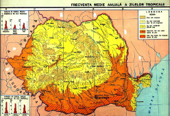 Frecventa medie a zilelor tropicale